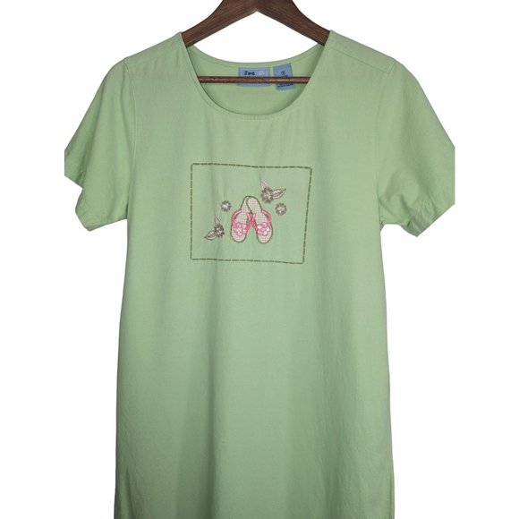 Jane Ashley 90's Y2K 100% Cotton Casual Midi Shift Dress Summer Beachy Wear sz S - Picture 6 of 10